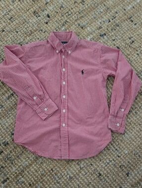 Polo by Ralph Lauren] Red and White Gingham Button-Down Shirt